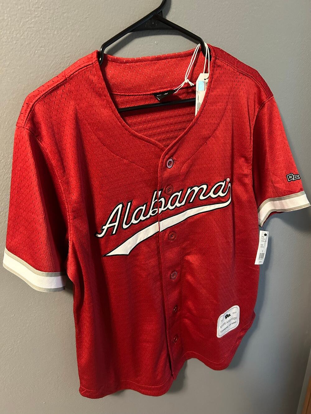 Alabama Crimson Tide Hype & Vice Small Red Baseball Jersey (NWT)